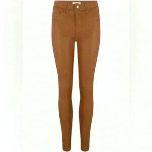 L'agence - Marguerite Coated High-Rise Skinny Jeans - Tan Sz 26 NWOT
